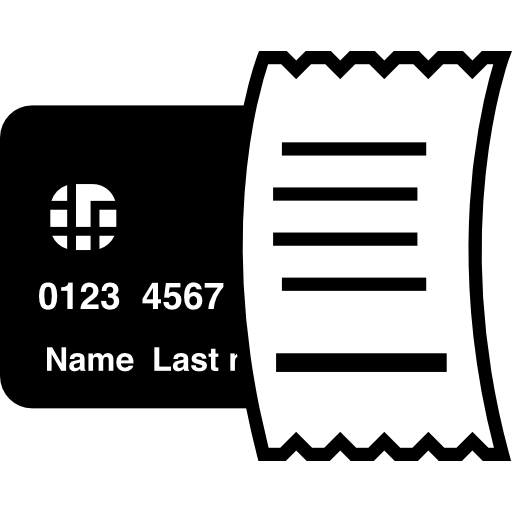 Credit card and purchase receipt